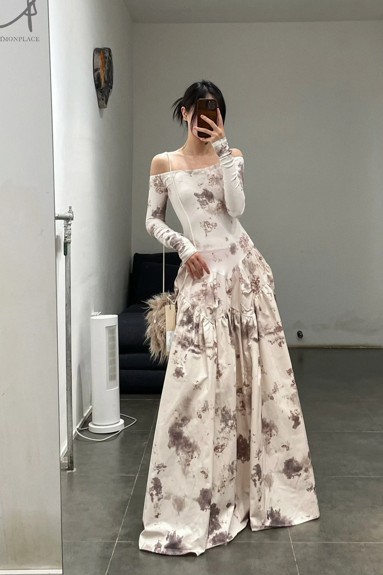Peng Tai 24 Autumn and Winter One Shoulder Maxi Dress PT-PTW24C03-3 - Image 26