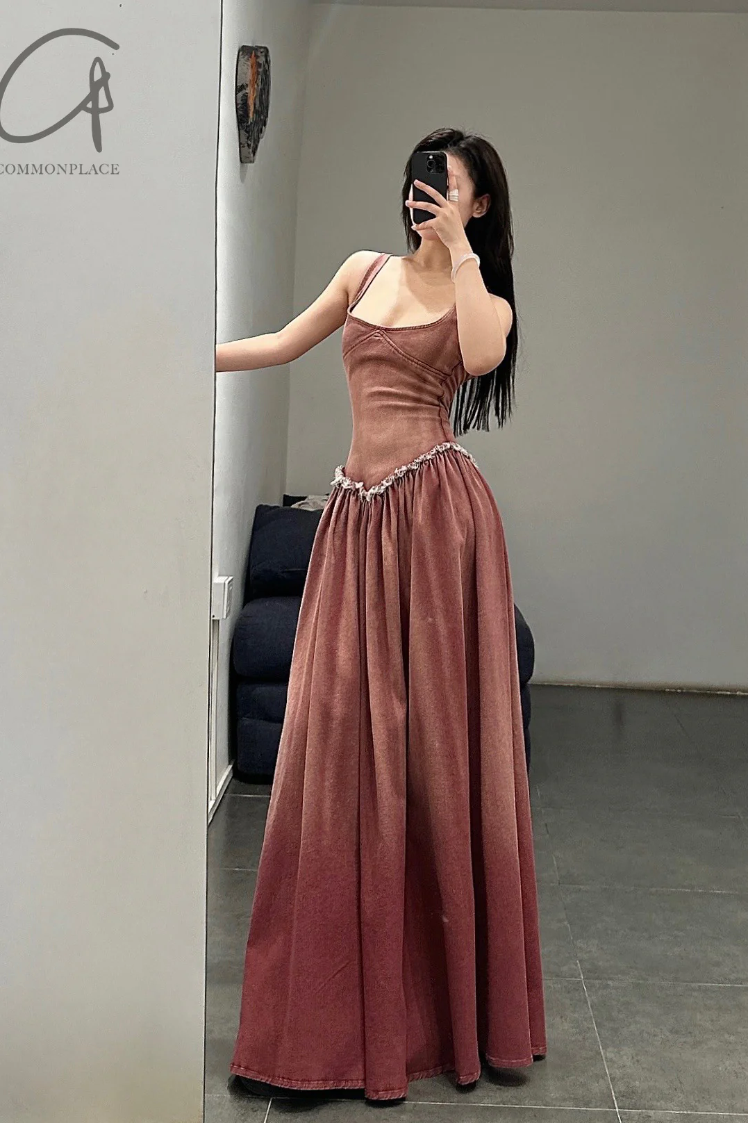 Peng Tai 24 Autumn and Winter Plus Velvet Denim Volume Long Skirt PT-PTW24C19-2-TSHONG - Image 18