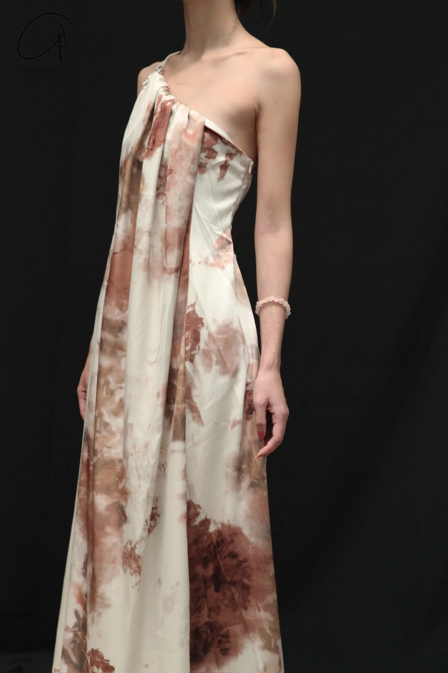 Peng Tai 24 Autumn and Winter Printed Asymmetric Floral Dress PT-PTW24C13-1 - Image 7