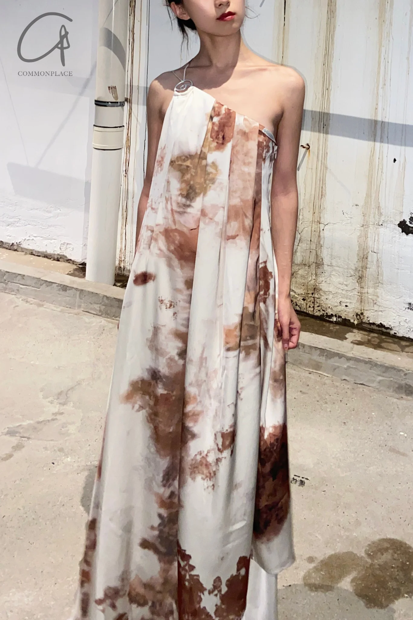 Peng Tai 24 Autumn and Winter Printed Asymmetric Floral Dress PT-PTW24C13-1 - Image 8