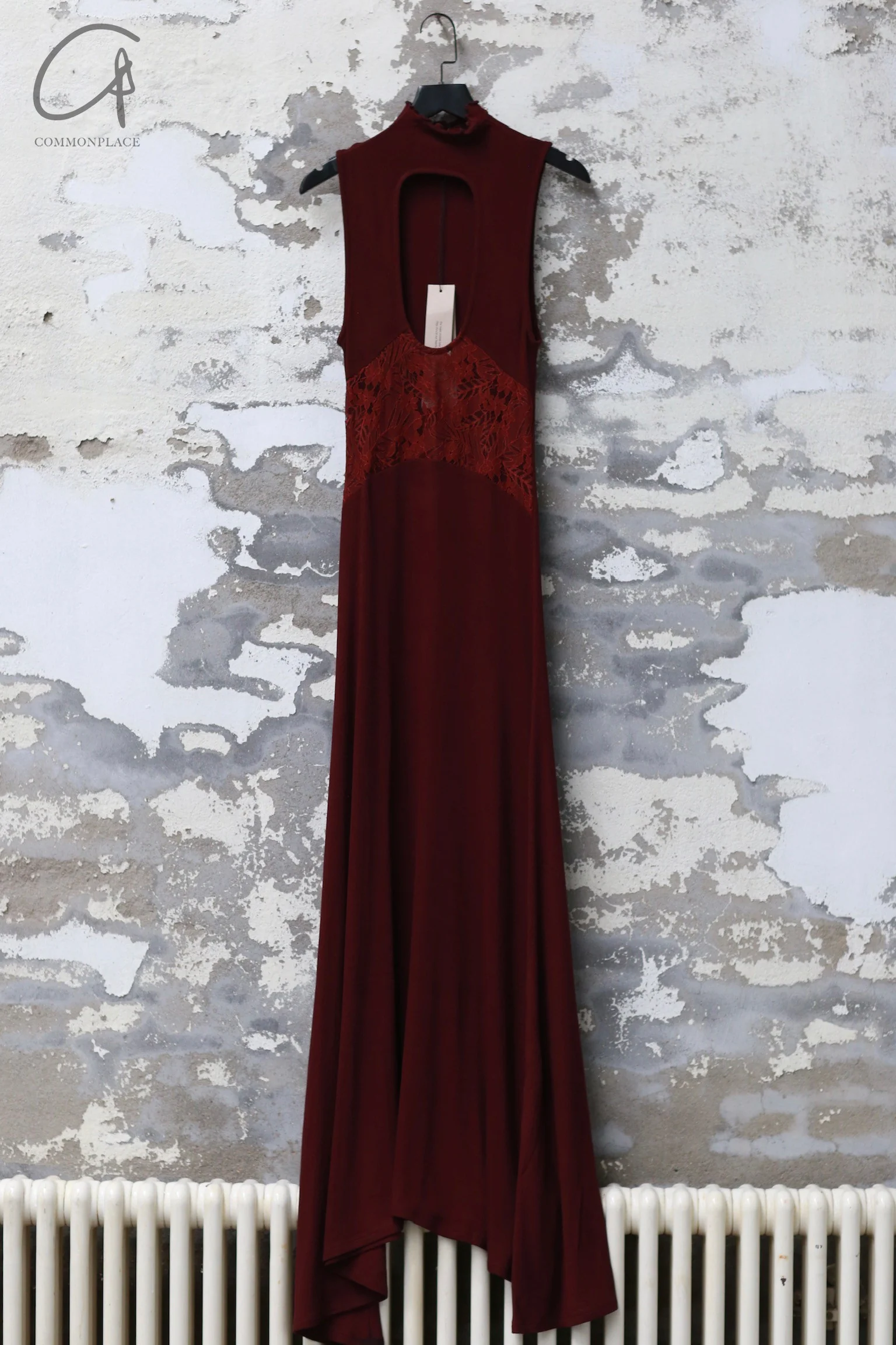 Peng Tai 24 Autumn and Winter Printed Hollow Lace Maxi Dress PT-PTW24C06-2-JIUHONG - Image 3