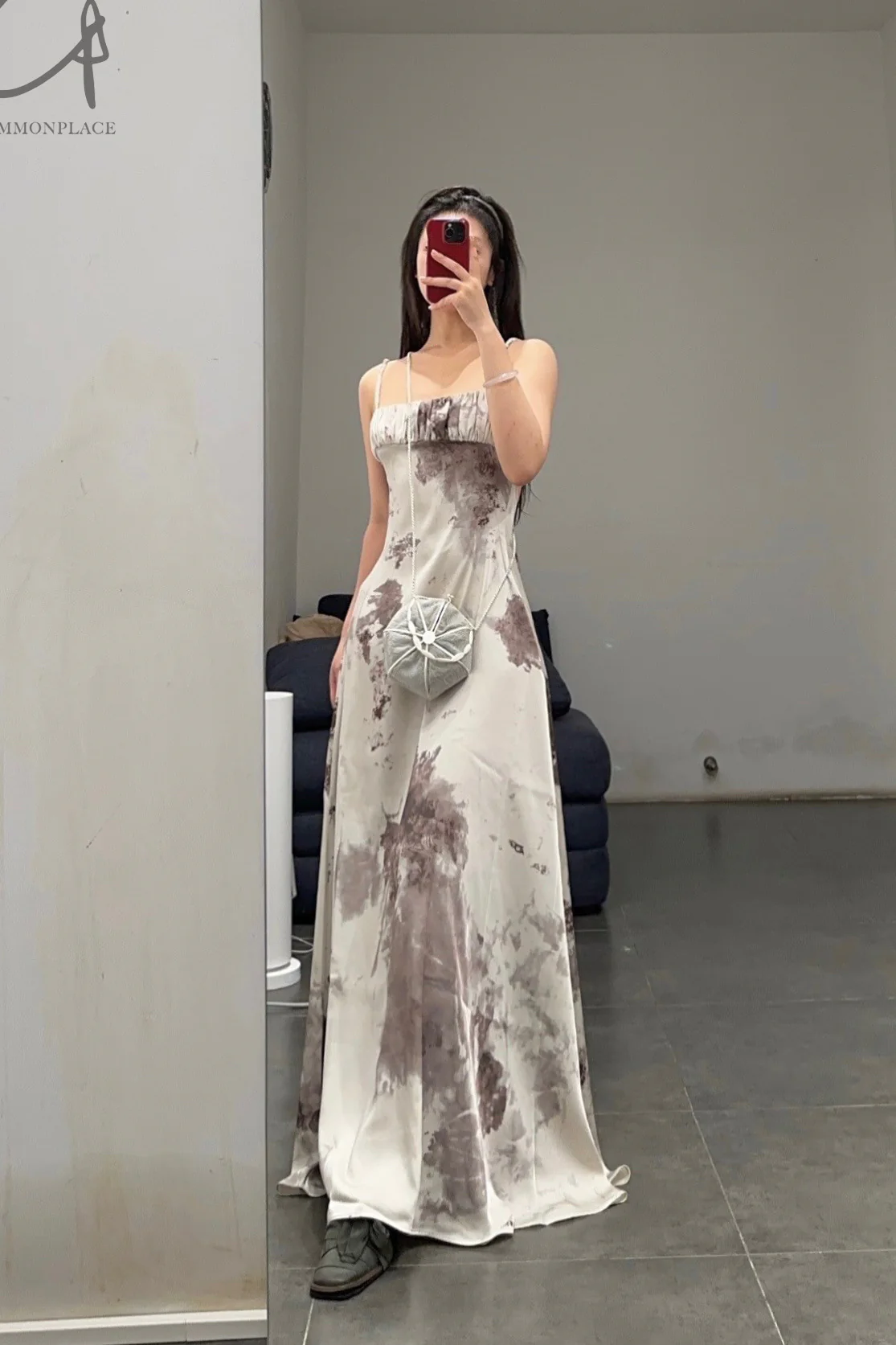 Peng Tai 24 Autumn and Winter Printed Pleated Maxi Dress PT-PTW24C09-1 - Image 10