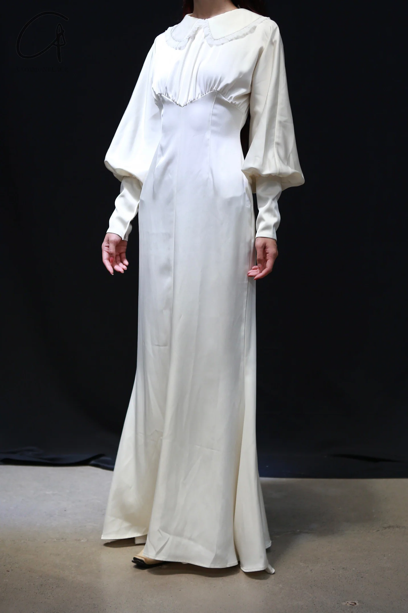 Peng Tai 24 Autumn and Winter Velvet Long Dress PT-PTW24C01-1