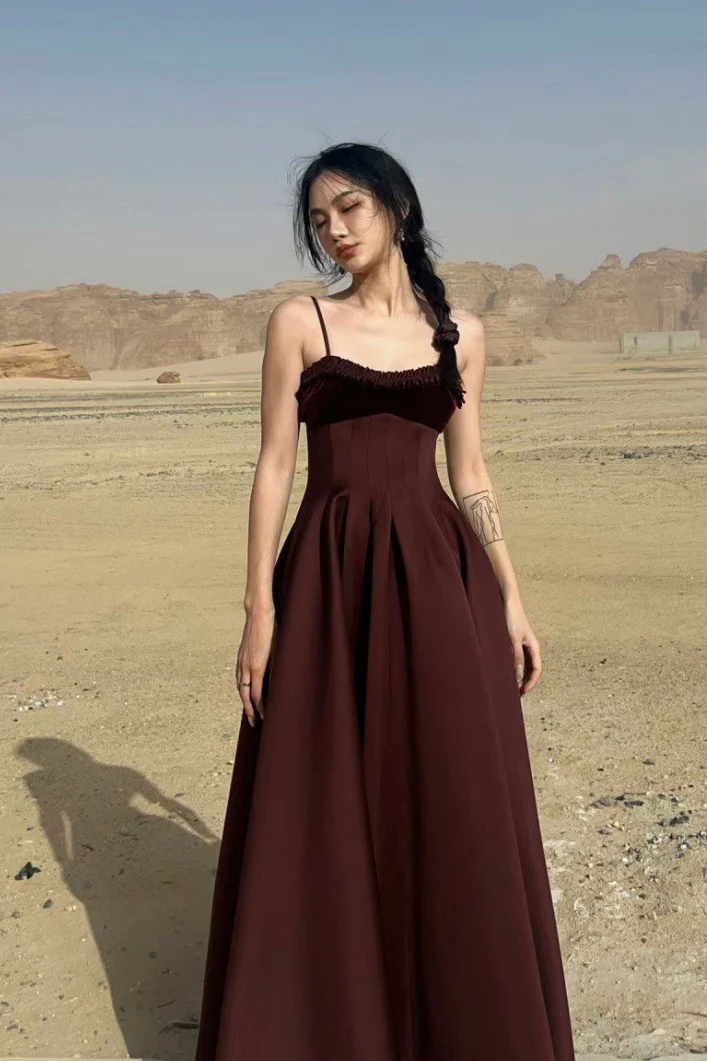 Peng Tai 24 Fall/Winter Printed Pleated Maxi Dress PT-PTW24C18-3 - Image 10