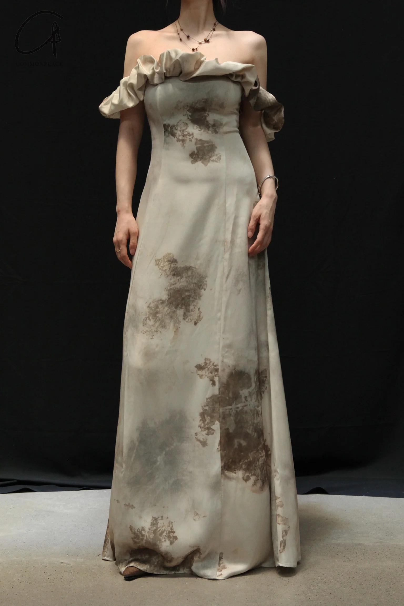 Peng Tai 24 Spring/Summer Flower Dye Elastic Strap Dress PT-PTS24C08-2-HR Flower Dye - Image 2