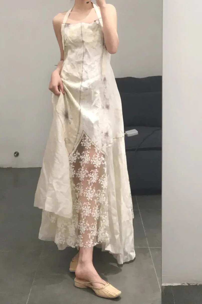Peng Tai flower dyed patchwork suspender dress series France pt-PPT864-huaran flower dyed - Image 2