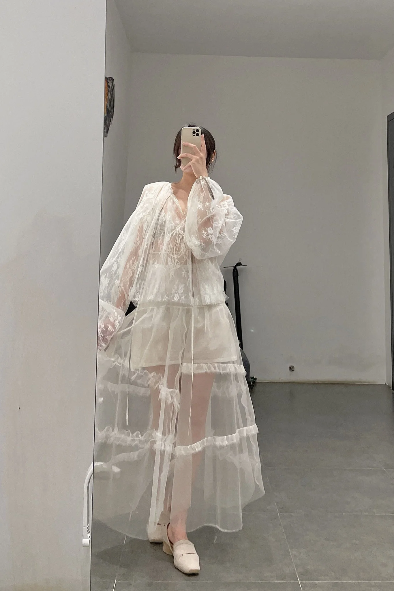 Peng Tai silk gauze skirt PT-S19029-BAI PPT860 - Image 19