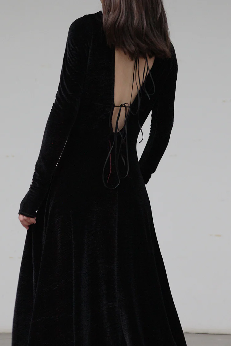 Peng Tai velvet dress W21043 PPT2023 - Image 3