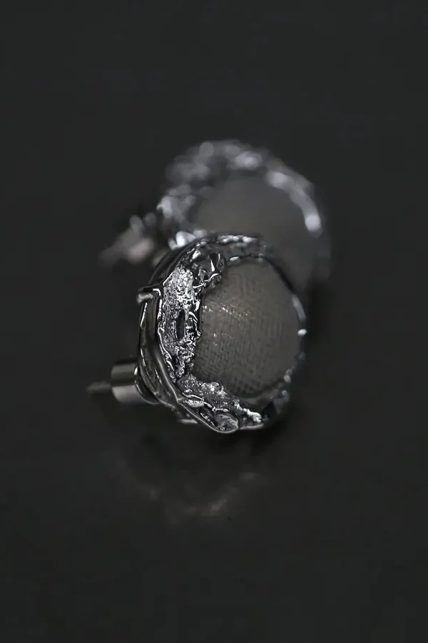 pengtai 23SS cooperation model tulle texture round earrings 23SSASPT1003 PPTA1 - Image 2