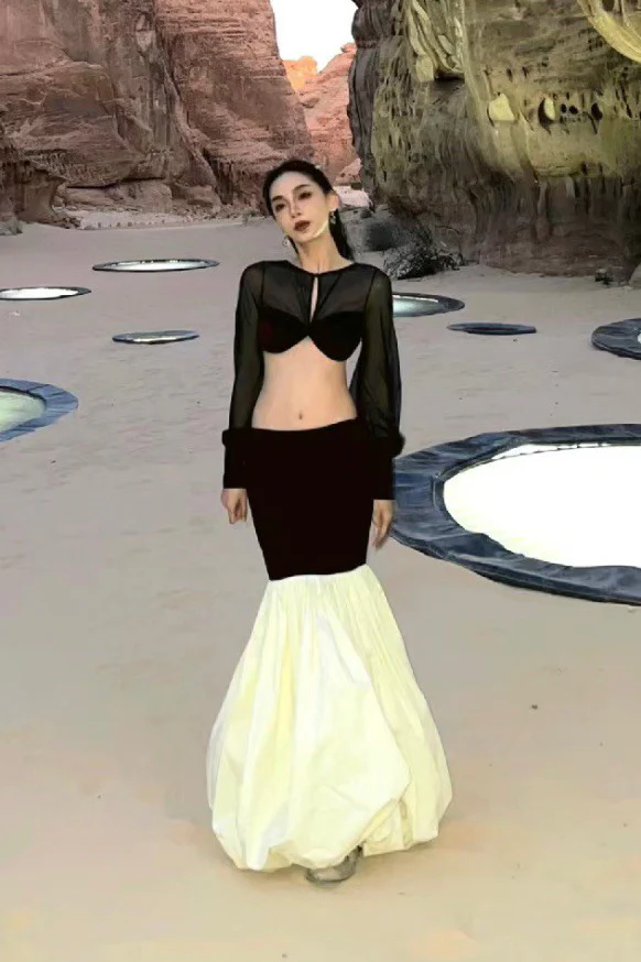 PengTai 24 Autumn and Winter Twisted Cropped Long Sleeve Top T-PTW24A01-3-HEI black - Image 19