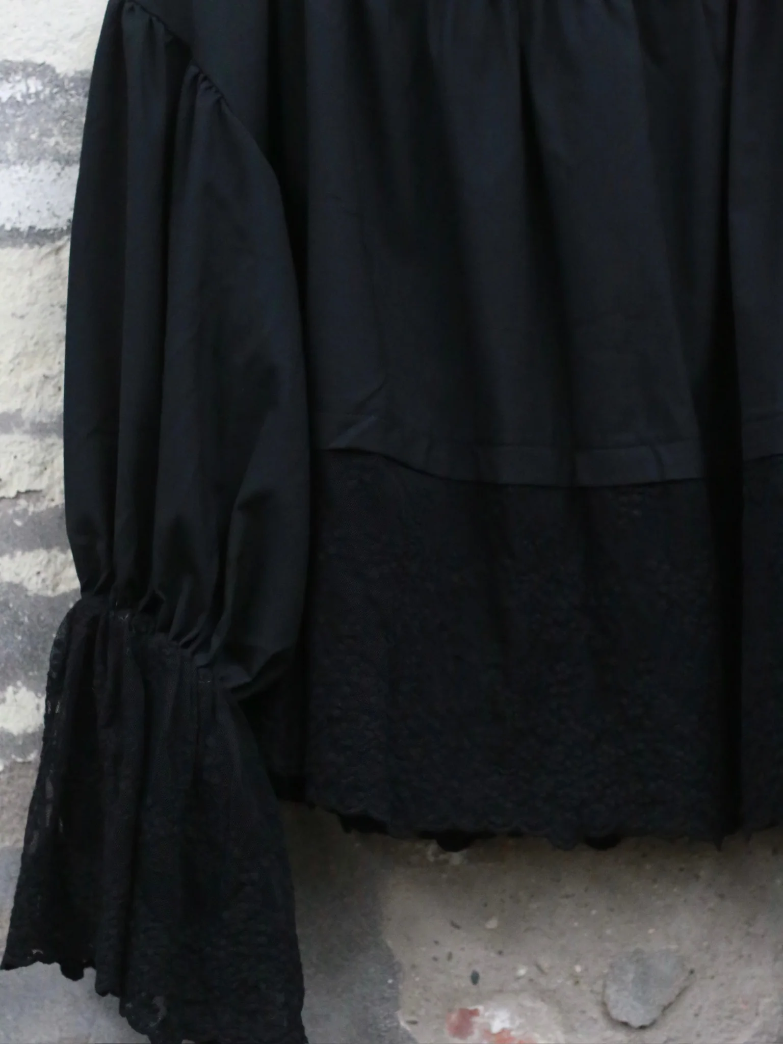 Pengtai 25 Autumn/Winter Short Dolly Shirt/Pleated Midi Skirt PT-PW25A02-1-BLACK Shirt - Image 3
