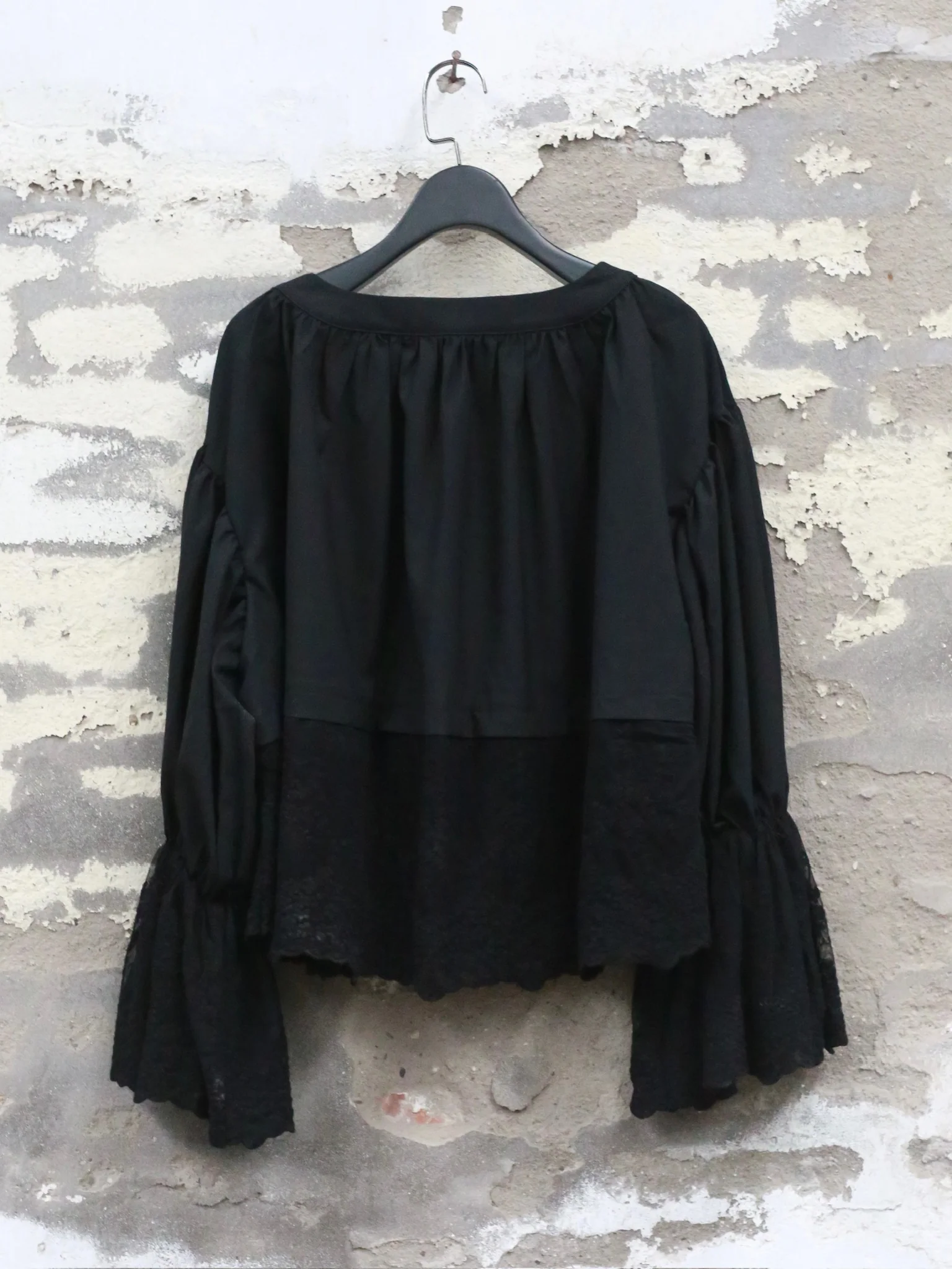 Pengtai 25 Autumn/Winter Short Dolly Shirt/Pleated Midi Skirt PT-PW25A02-1-BLACK Shirt - Image 4