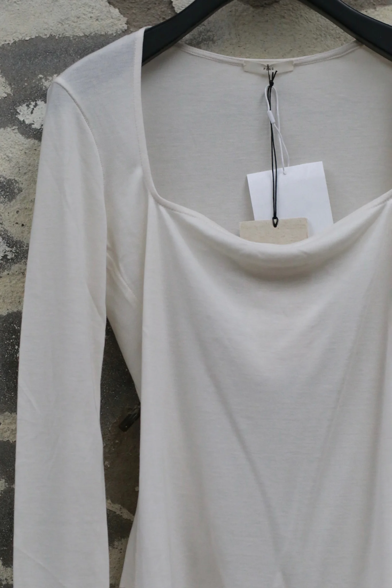 Pengtai 25 Autumn/Winter Square Neck Long Sleeve T-Shirt PT-PW25A01-3-BEIGE PW25A01 - Image 2