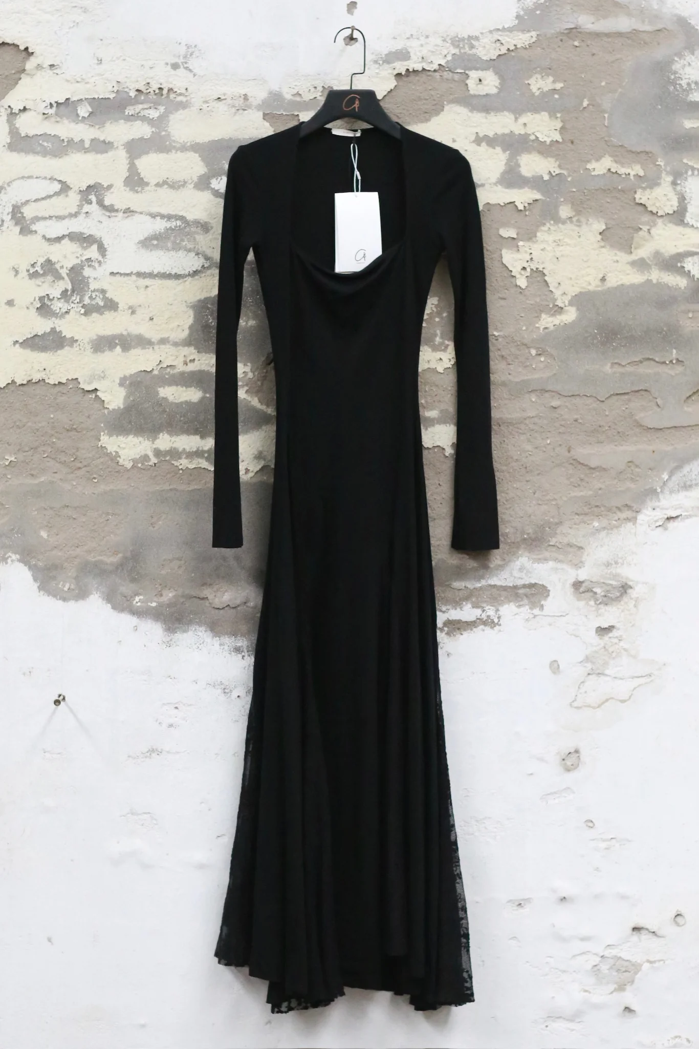 Pengtai 25 AutumnWinter Square Neck Long Sleeve DressLace PT-PW25C06-1-BLACK