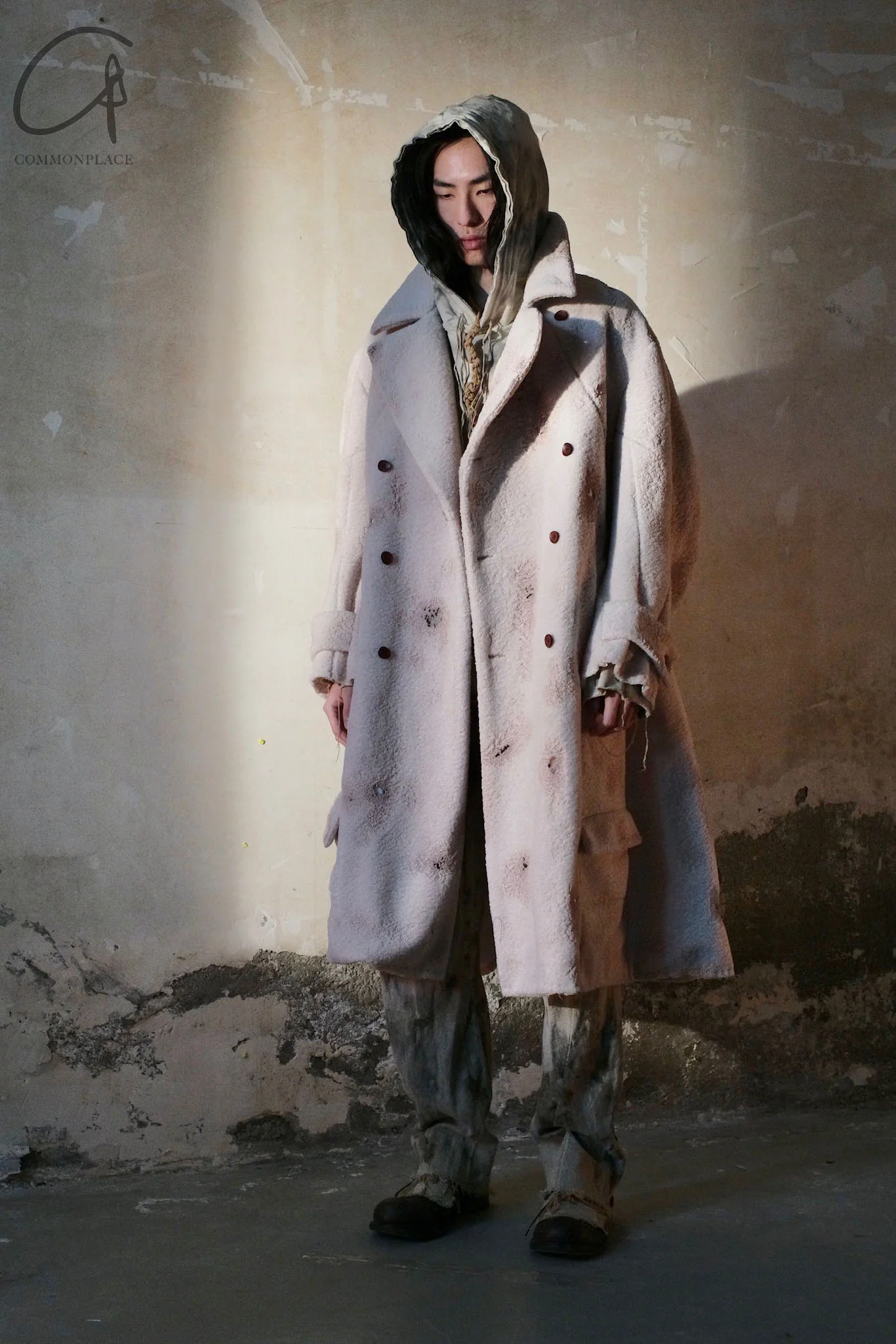 Pengtai body structure burn effect double breasted wool coat MW21027 - Image 19