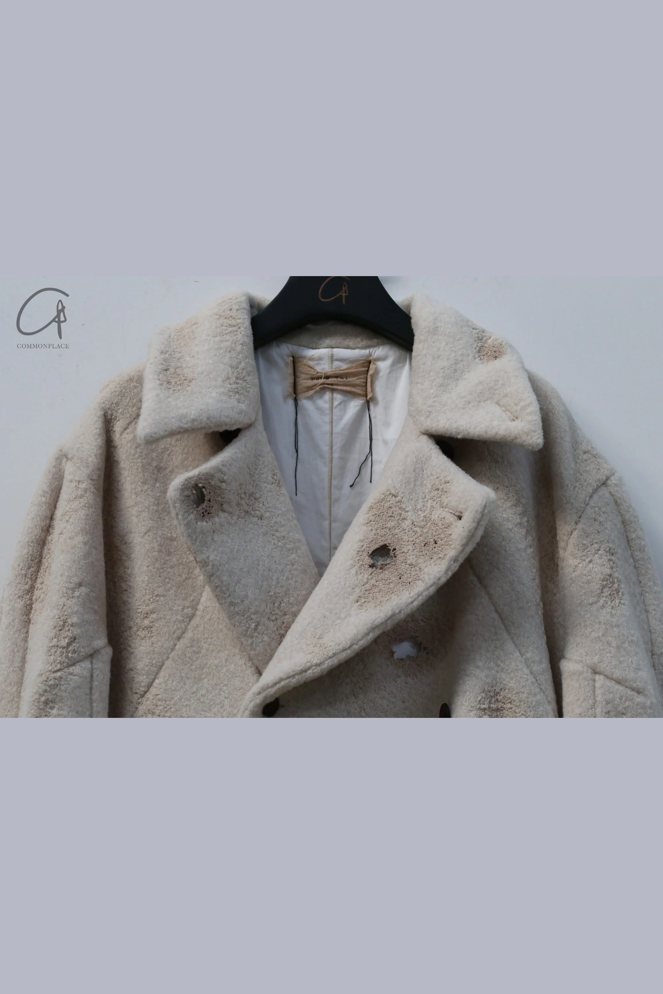 Pengtai body structure burn effect double breasted wool coat MW21027 - Image 5