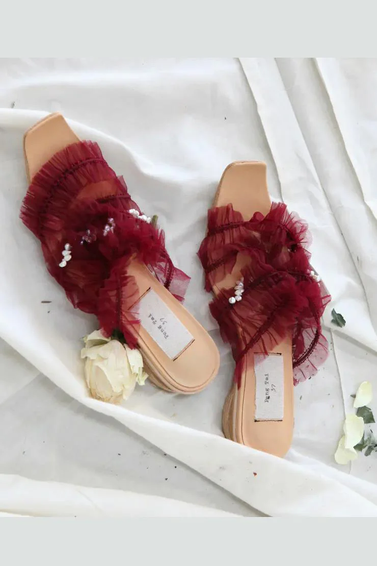 PengTai wine red ribbon shoes S19062 PPT845 - Image 3