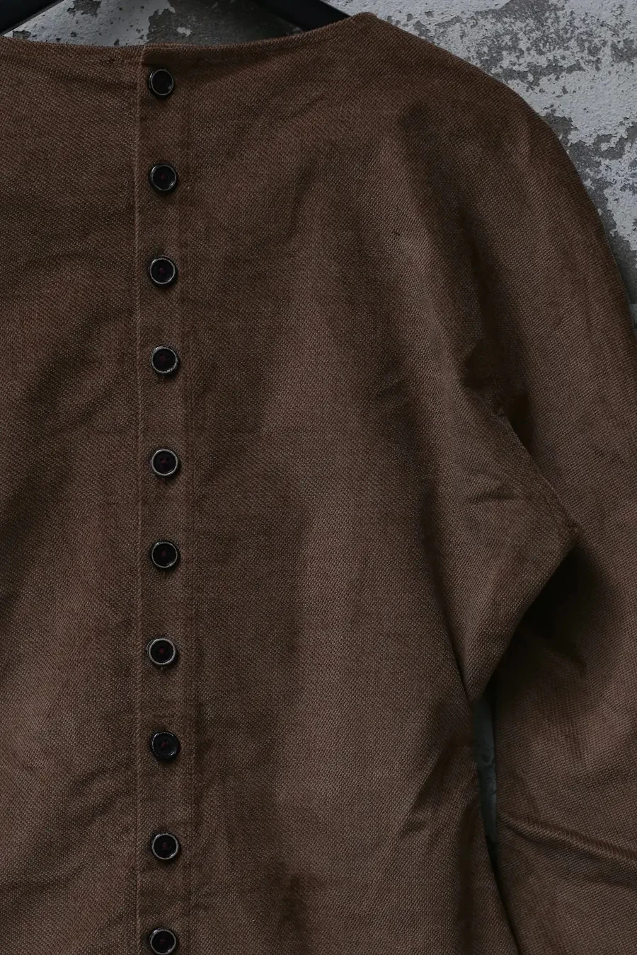 Peng Tai 23 Spring/Summer Corduroy V-cut Shirt PT-PTW22A06-2-JZH Old Brown - Image 3