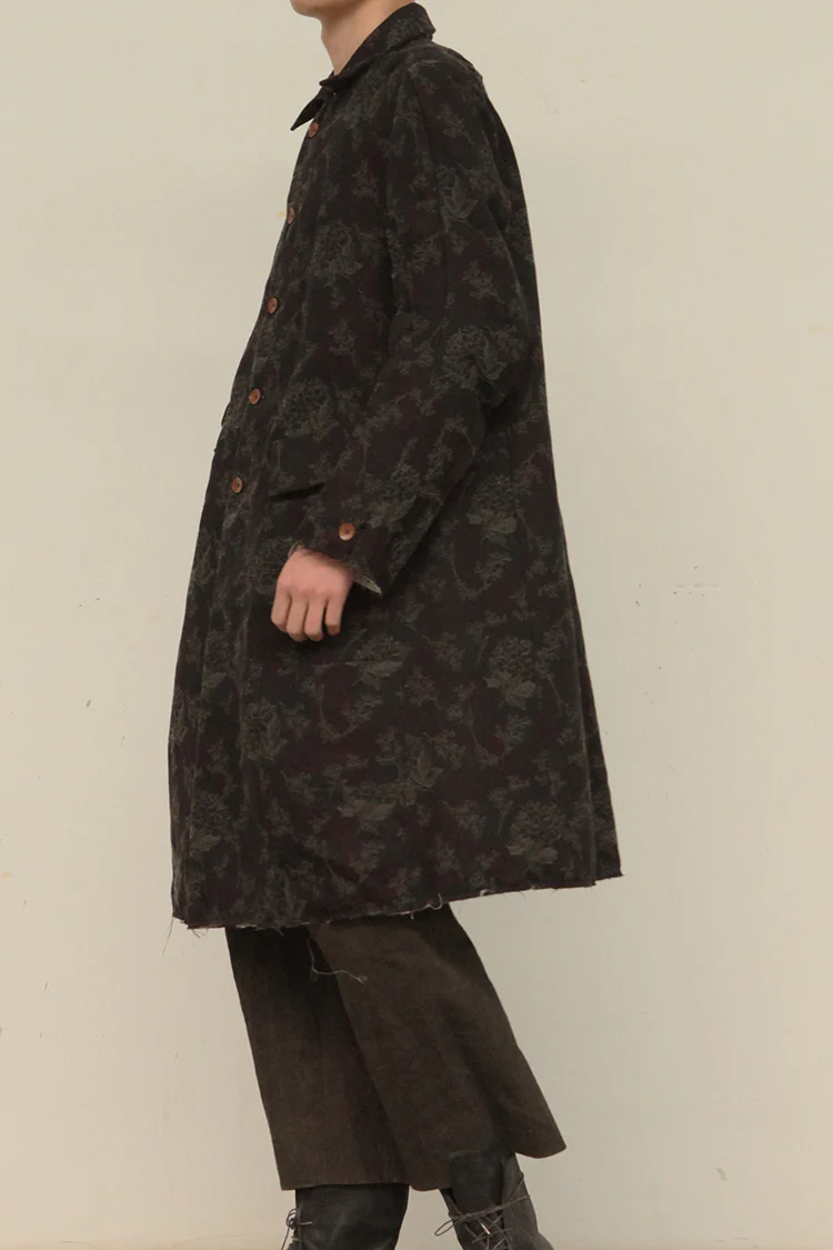 Peng Tai Body curve & knee shaped cotton jacquard working coat M017 - Image 3