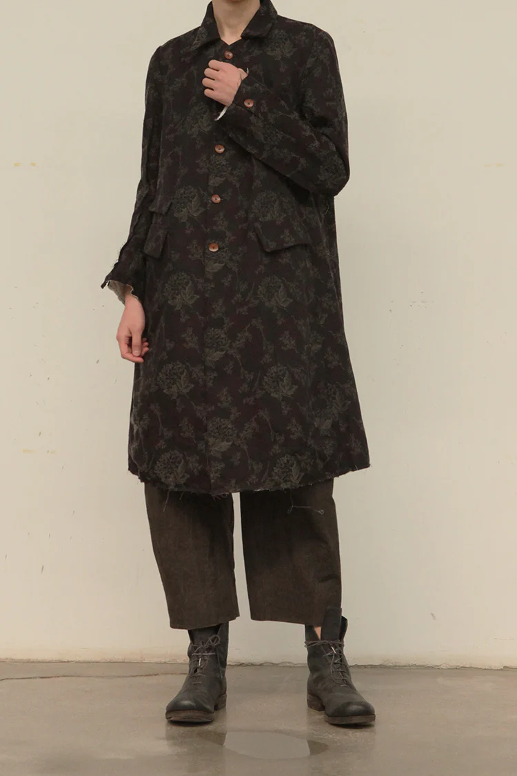 Peng Tai Body curve & knee shaped cotton jacquard working coat M017 - Image 5