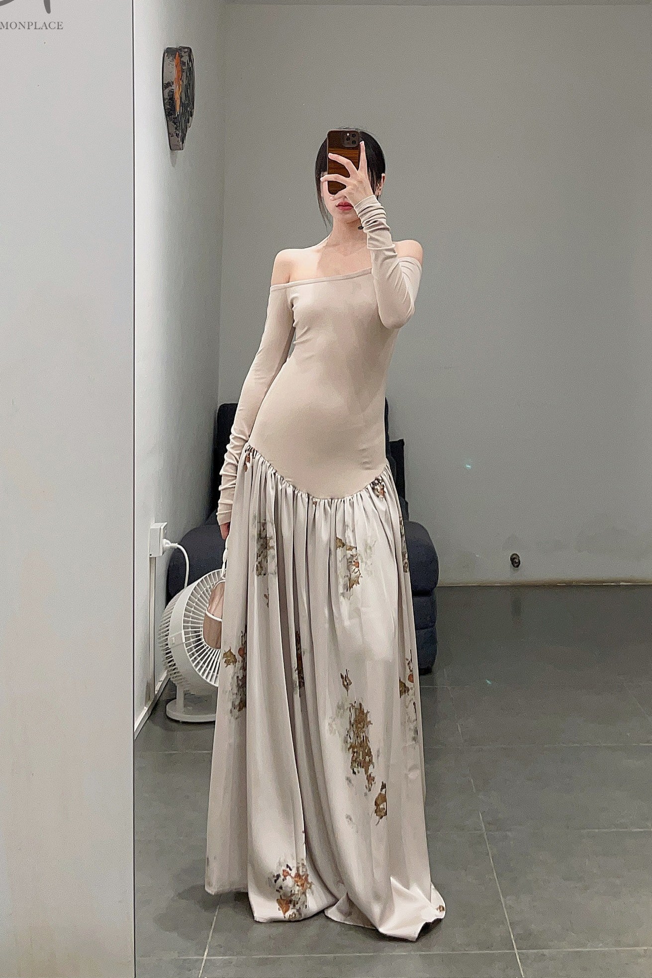 pengtai drug dyed printed strapless large dress PT-PTW23C05-3-0 - Image 10