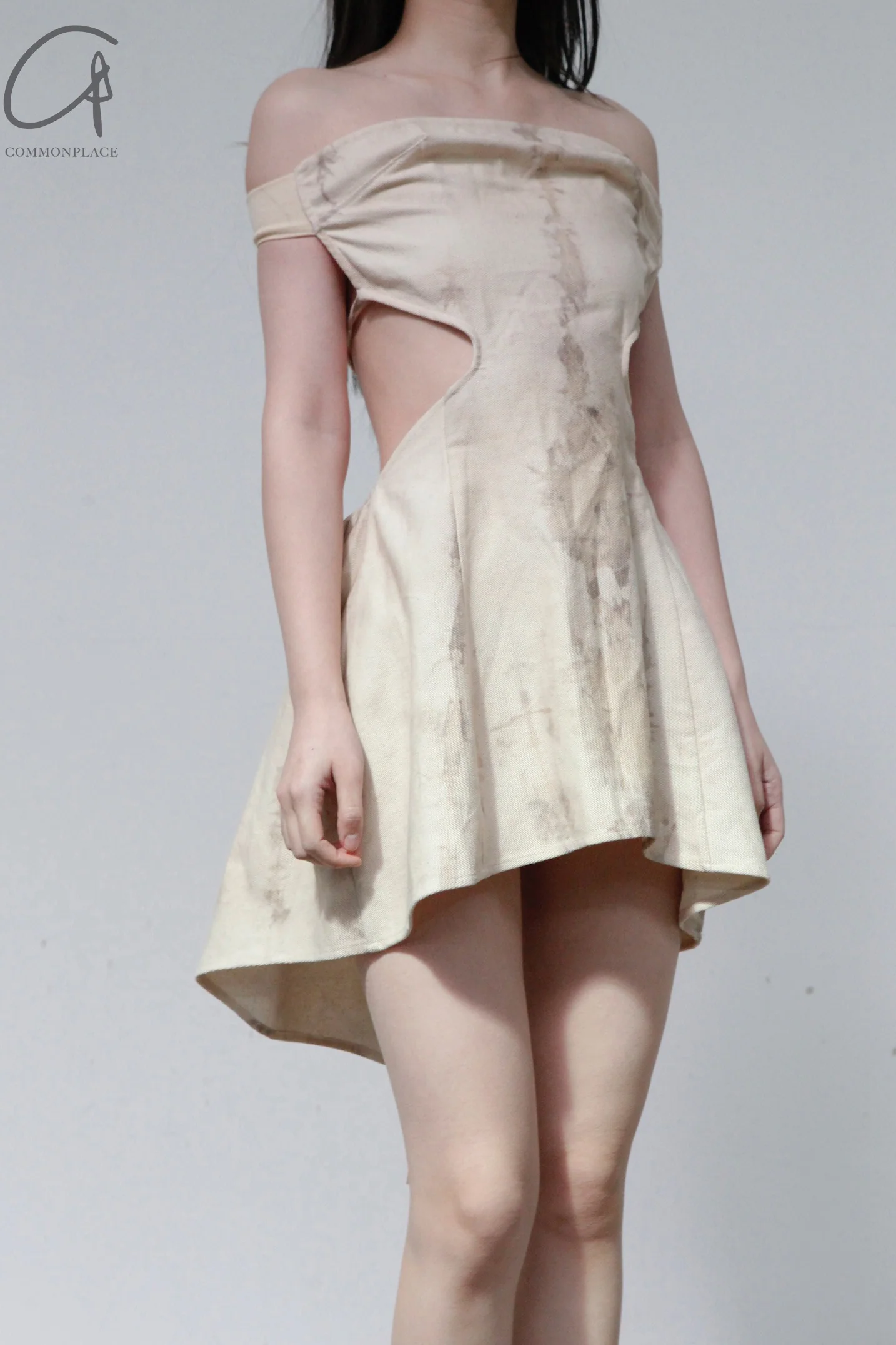 pengtai Dyed Linen Strapless Dress PTS23C01-2 - Image 2