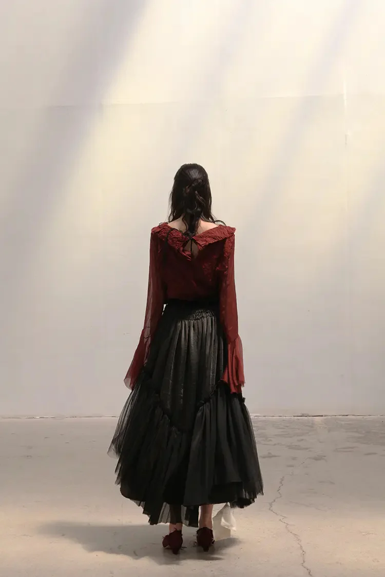 Peng Tai felt silk chiffon top AW19003 - Image 3