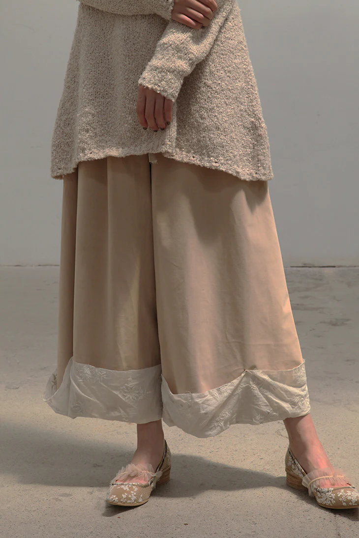 Pengtai flower dyed velvet jacquard trousers AW19047 PPT874 - Image 4