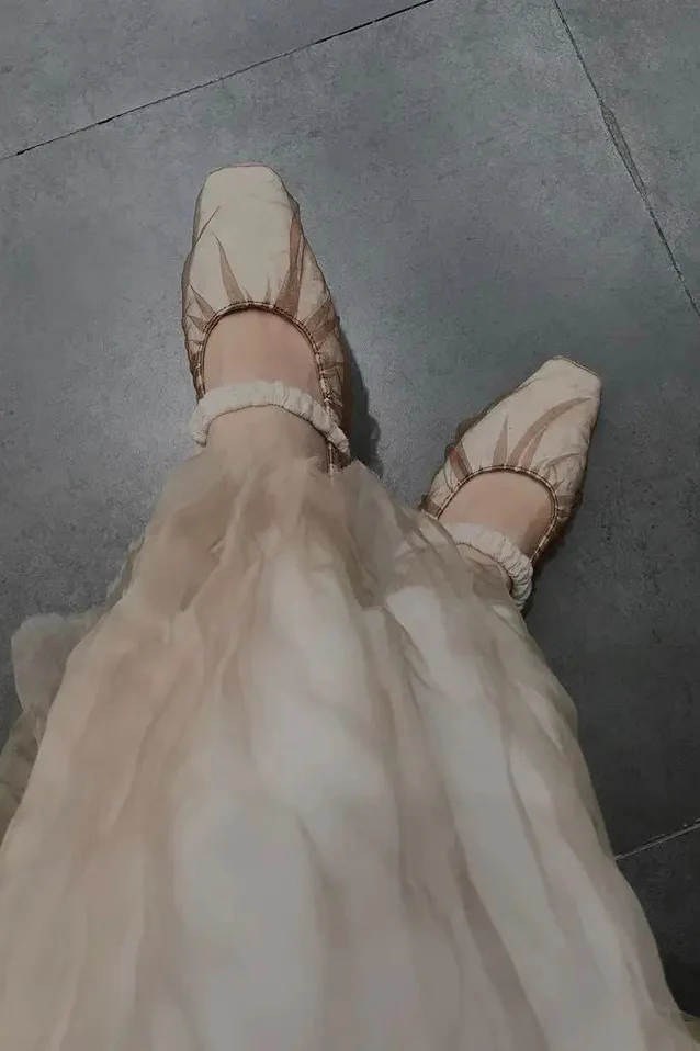 Pengtai gauze embroidered square heel shoes - Image 3