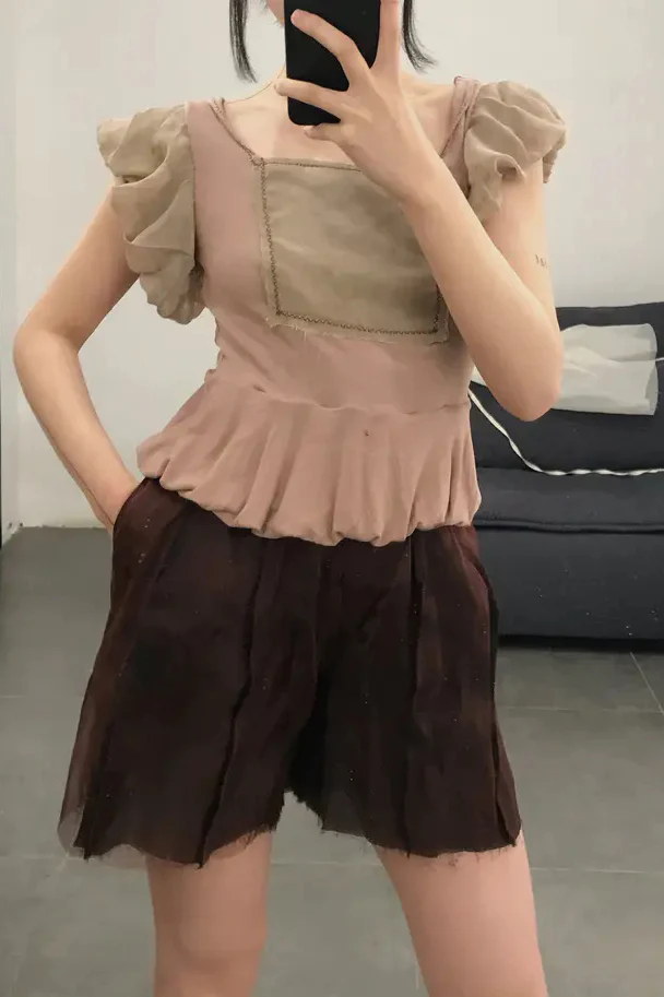 Peng Tai HAND DYED HIGH-WAIST SHORTS S20120 - Image 2