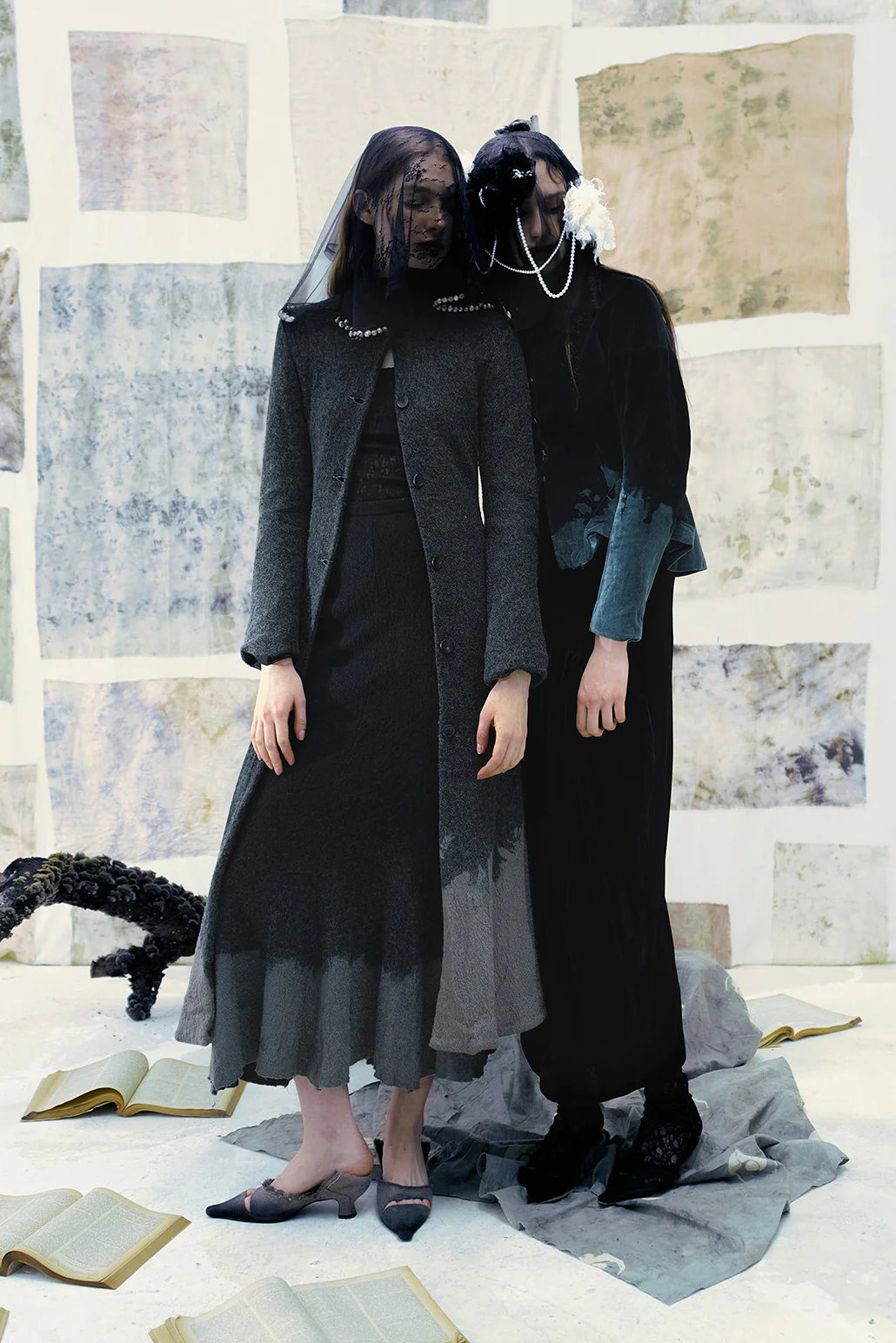 pengtai hand-dyed trumpet skirt PTW23B03-1 black ink/night shadow blue (PTW23B03) - Image 6
