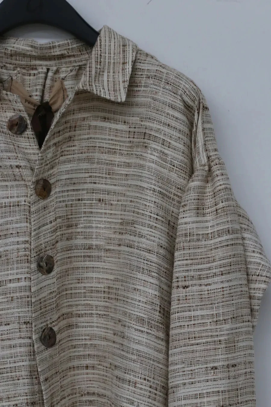 pengtai hand-woven linen overalls shirt MW21016 - Image 11