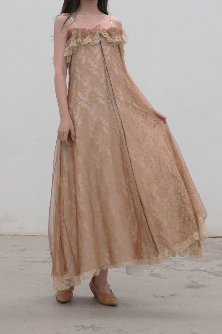 pengtai lace cotton mesh silk dress W21063 - Image 2