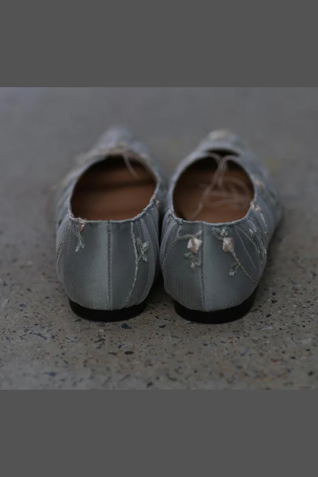 pengtai lace embroidered flats (AW21034) PPT24 PT-AW21034-QING - Image 4
