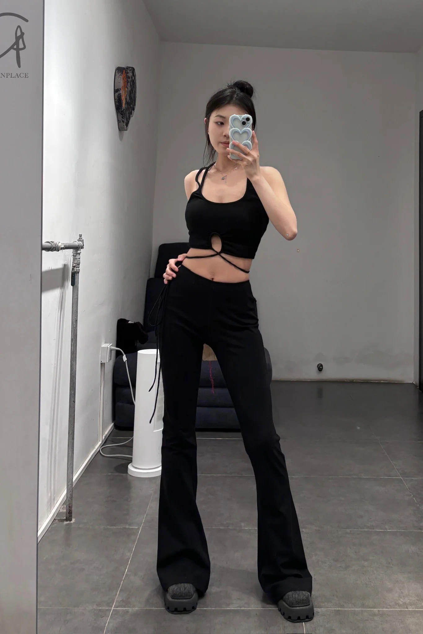 pengtai lace-up bell pants PTS23D03-3 black PTS23D03 - Image 5