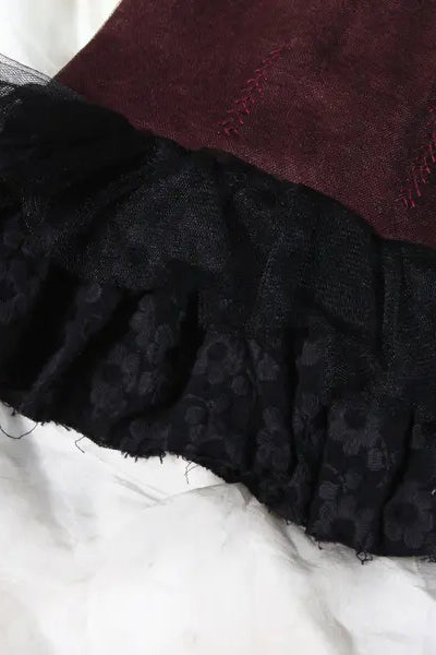 pengtai lace-up cat suit burgundy+black S20261 - Image 2