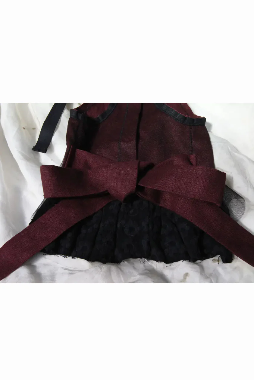 pengtai lace-up cat suit burgundy+black S20261 - Image 3