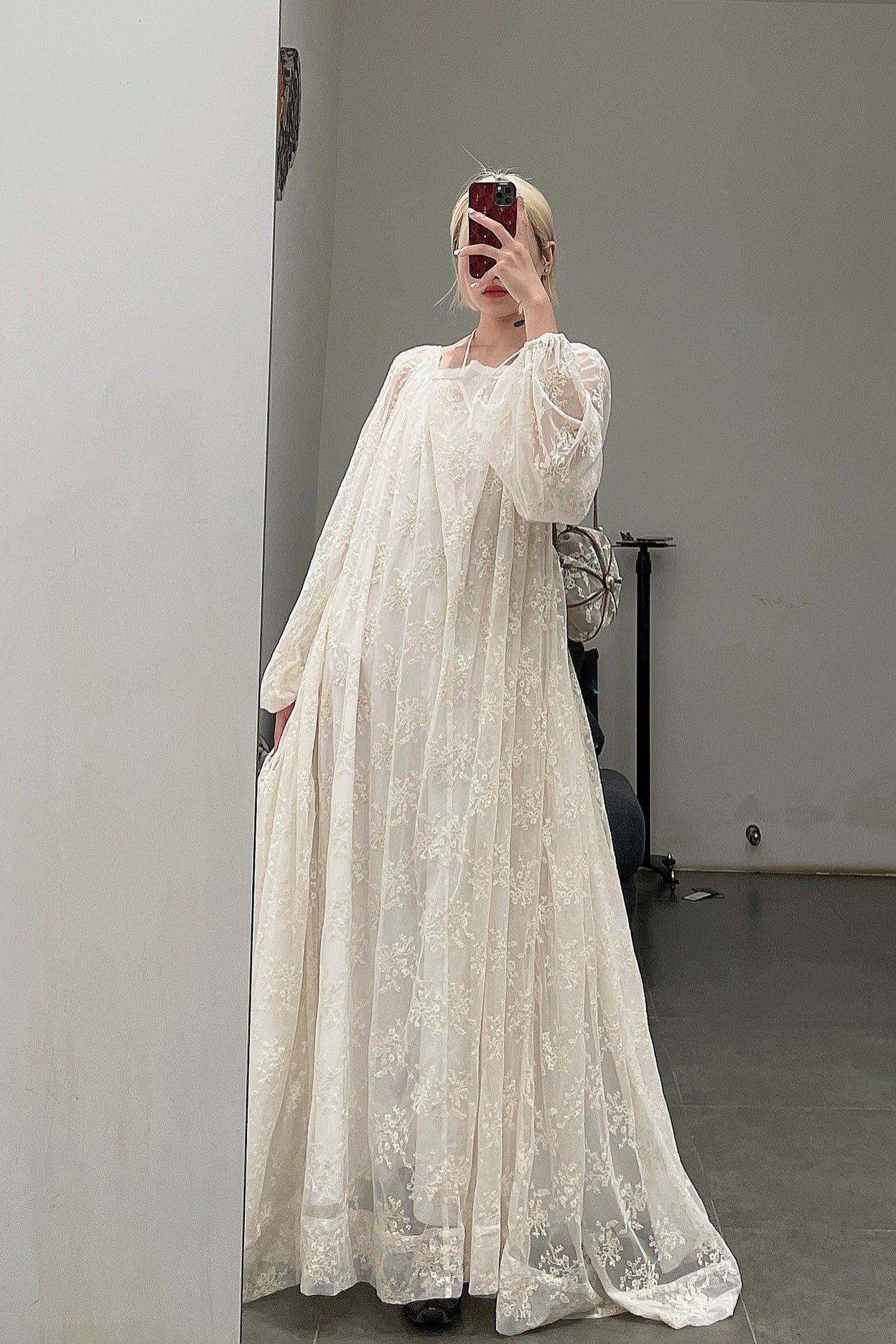pengtai lace ZAAD dress MRW22C01-2 almond color (MRW22C01) - Image 16