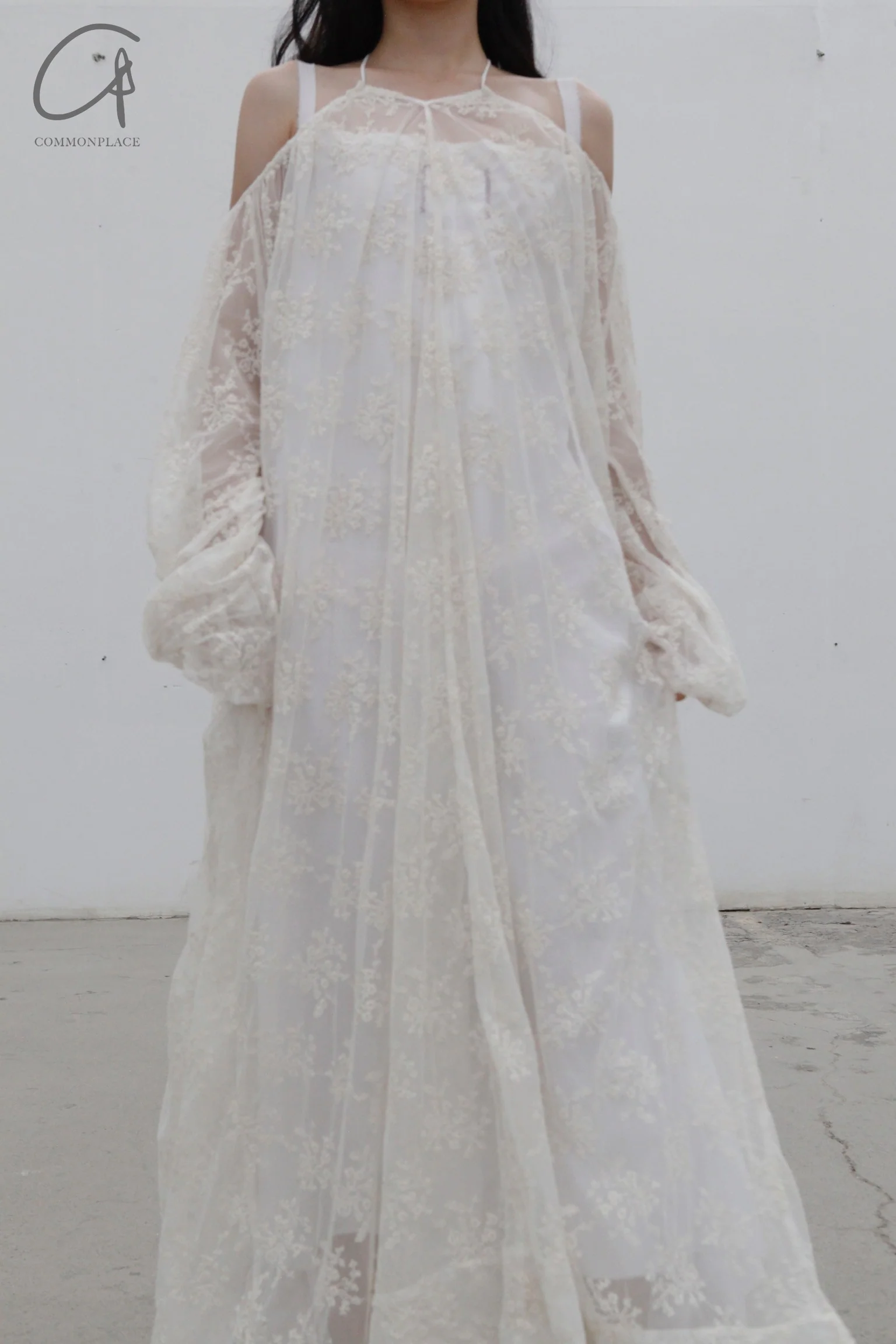 pengtai lace ZAAD dress MRW22C01-2 almond color (MRW22C01) - Image 2