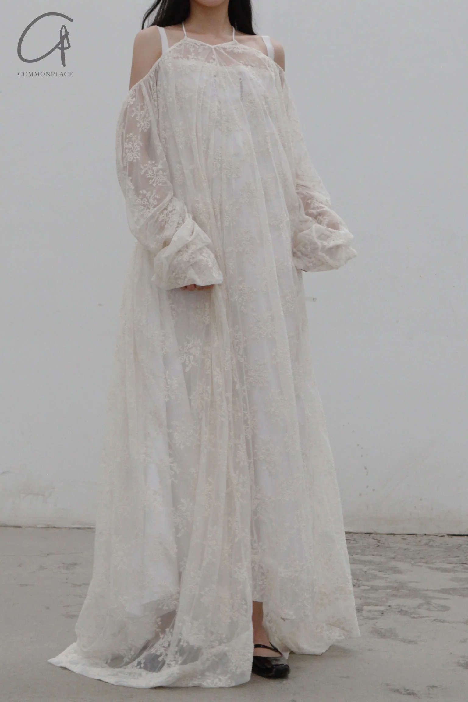 pengtai lace ZAAD dress MRW22C01-2 almond color (MRW22C01) - Image 4