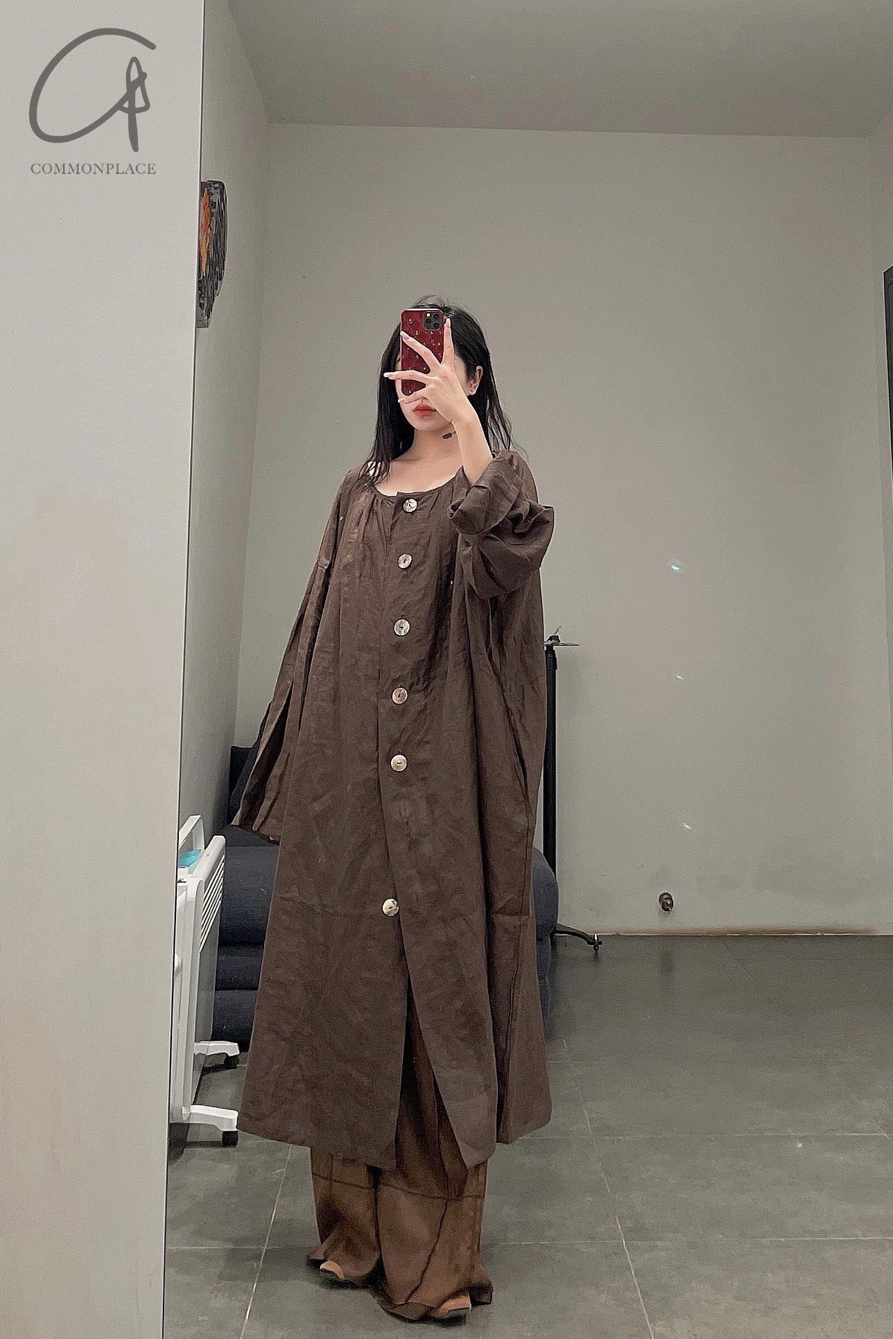 pengtai large coat MRS22H02-2 Chocolate color (MRS22H02) - Image 4