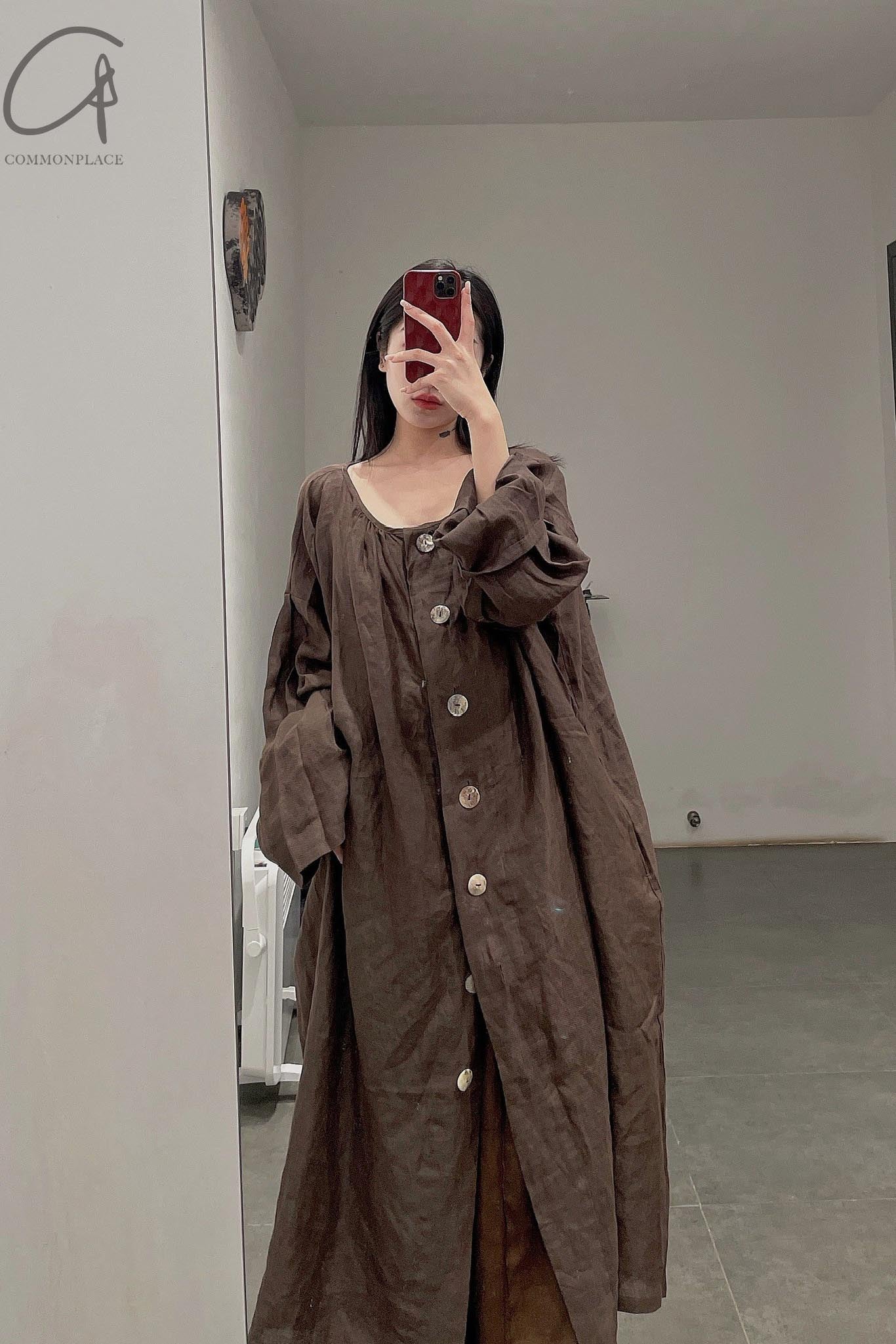 pengtai large coat MRS22H02-2 Chocolate color (MRS22H02) - Image 5