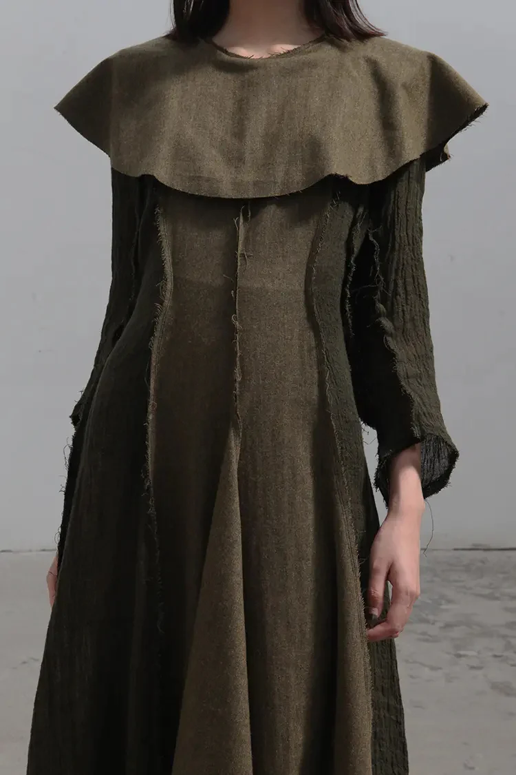 Pengtai Linen Flower Collar Piece Dress AW19030 PPT885 - Image 3