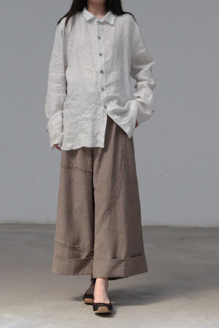 pengtai linen patch work loose pants M21011 - Image 2