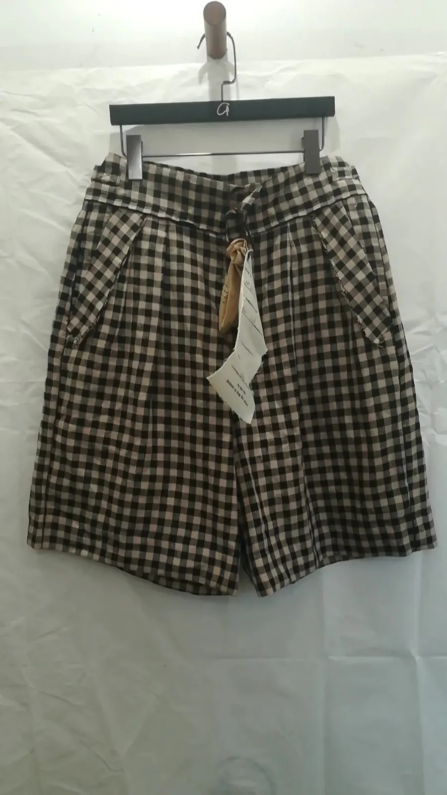 pengtai linen plaid shorts M21010