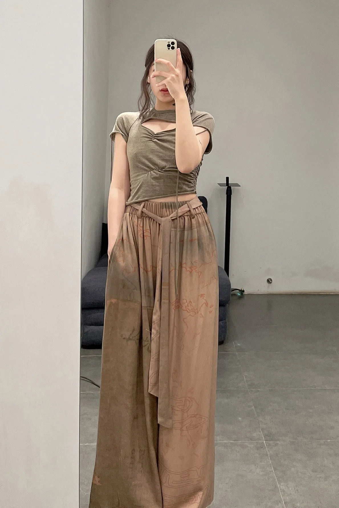 pengtai linen printed trousers S210119 - Image 3