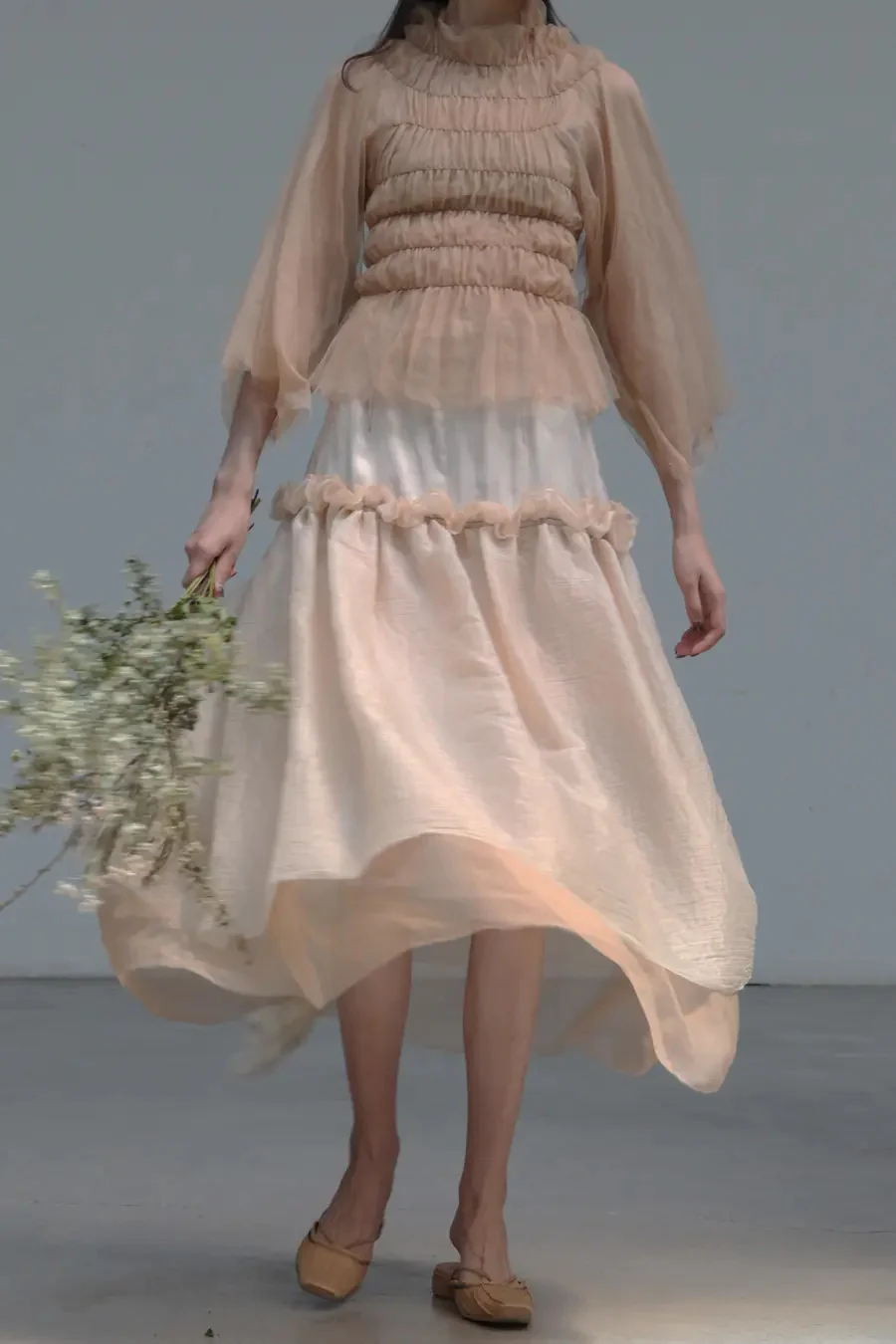 Peng Tai Mesh and Silk Chiffon Top AW19011 - Image 3