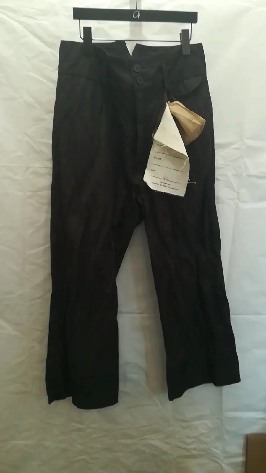 pengtai metal wire linen five-pocket trousers M21016