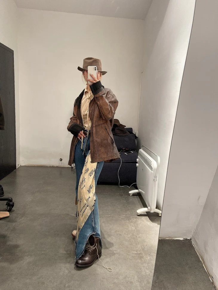 pengtai mulberry silk coffee dyed printing scarf W20187 - Image 6