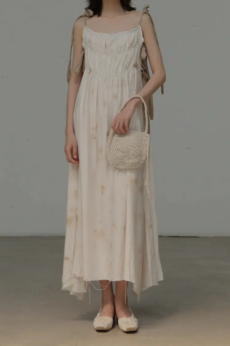 pengtai plant-dyed lace-up dress W20073 - Image 2